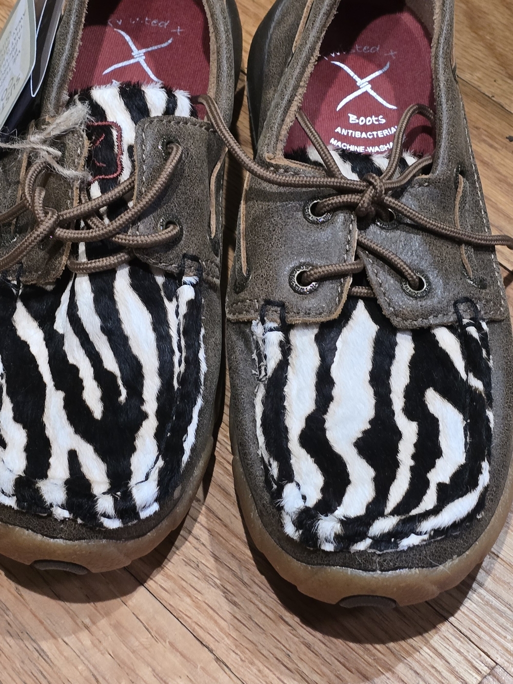 Twisted X Women's Zebra Hair On Hide Boat Shoes